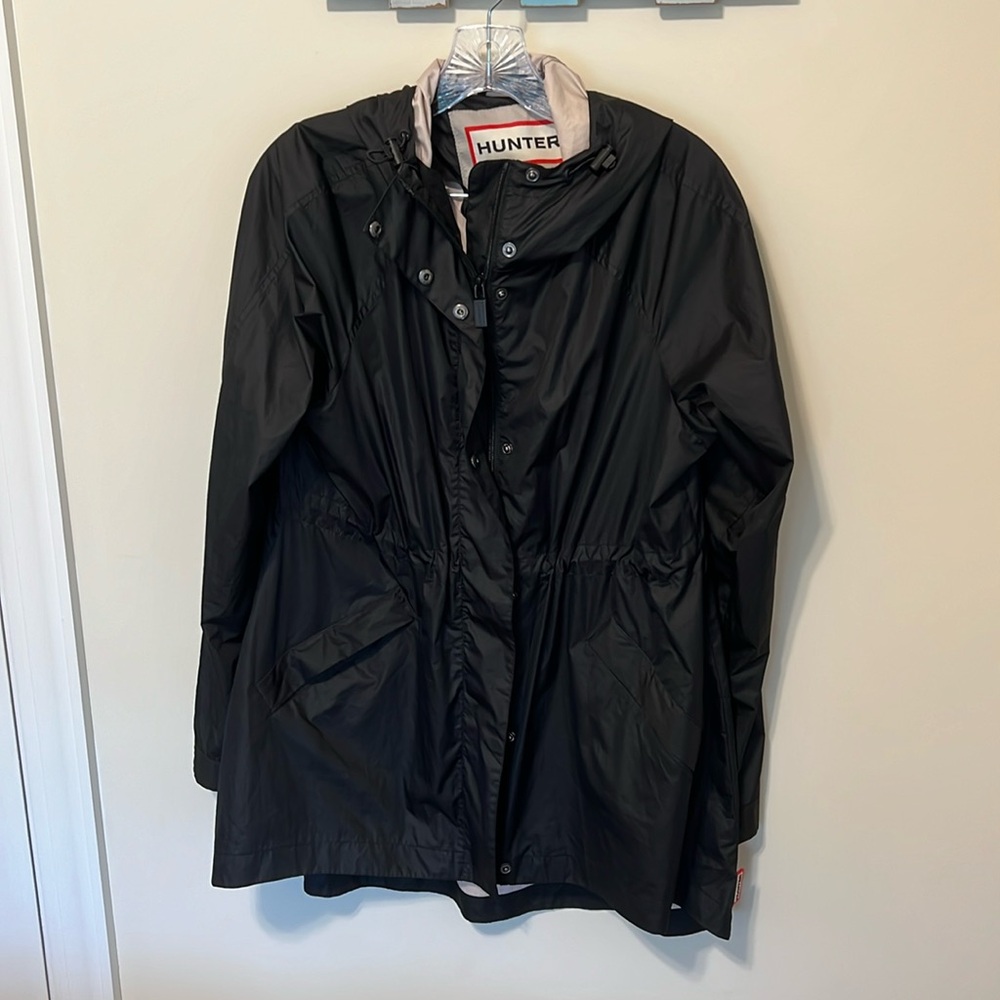 Hunter Women’s Original Swing Jacket - Hooded / Black / Size M / Cinch Waist